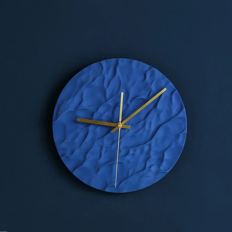 

Nordic light luxury art ceramic wall clock mute home living room personality creative fashion decorative round clock ornaments