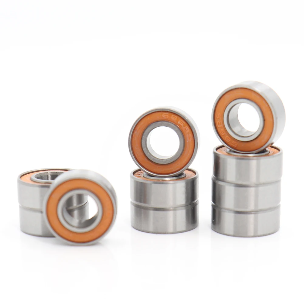 686RS Bearing 10PCS 6x13x5 mm ABEC-3 Hobby Electric RC Car Truck 686 RS 2RS Ball Bearings 686-2RS Orange Sealed