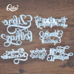 Spanish Word QITAI 6Pcs/Set Metal Cutting Dies DIY Scrapbooking Photo Paper Card Crafts Stencils Die Cutters By Handmade MD419