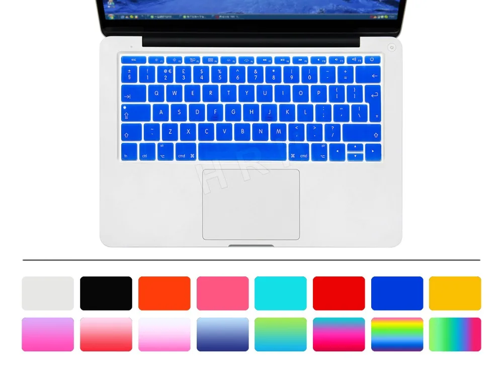 Hrh Eu/Uk Engels Silicone Toetsenbord Cover Skin Voor Mac Nieuwe Pro 13 "A1708 (2016 Versie Geen touch Bar) en Voor Macbook 12" A1534