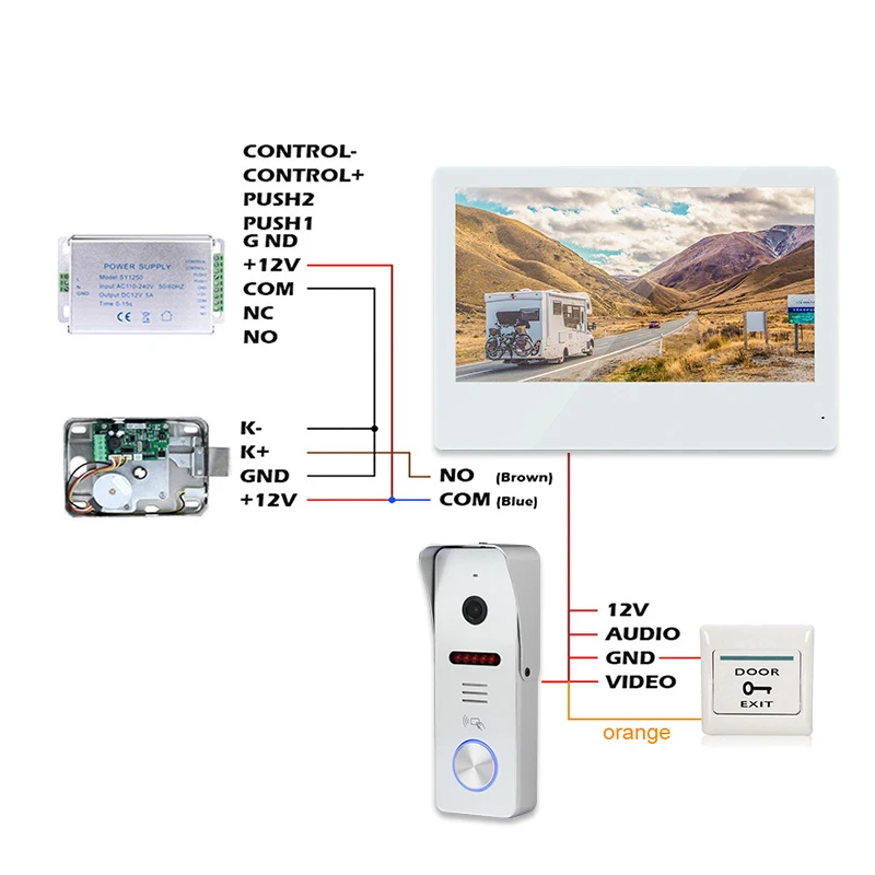 Top 10 Inch WiFi Video Intercom Home TUYA Smart Life Video Door Phone System Wireless Touch Screen 1080P RFID Video Doorbell