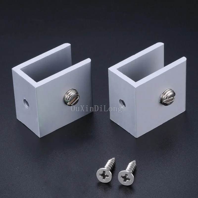 10PCS Aluminum Glass Clamps Shelves Holder Corner Bracket Clamp For 6mm 8mm 10mm 12mm 18mm Thick Glass Clips JF1992