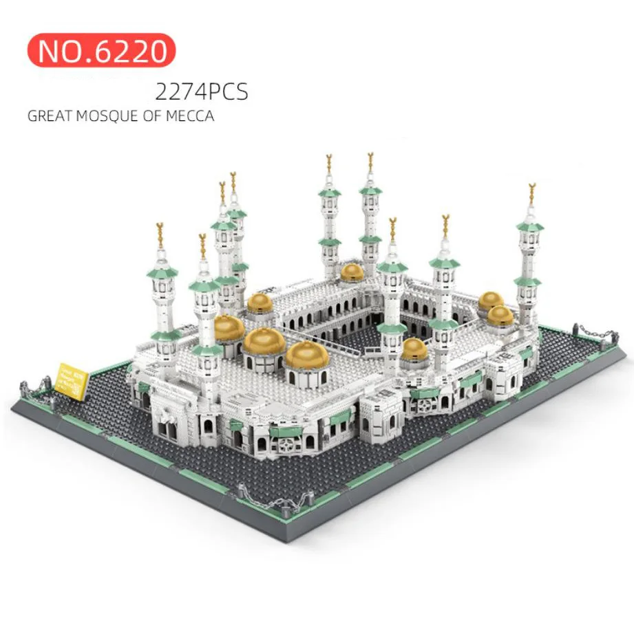 World Famous Islamism Architecture Saudi Arabia Great Mosque Of Mecca Building Block Model Bricks Toys Collection For Gifts