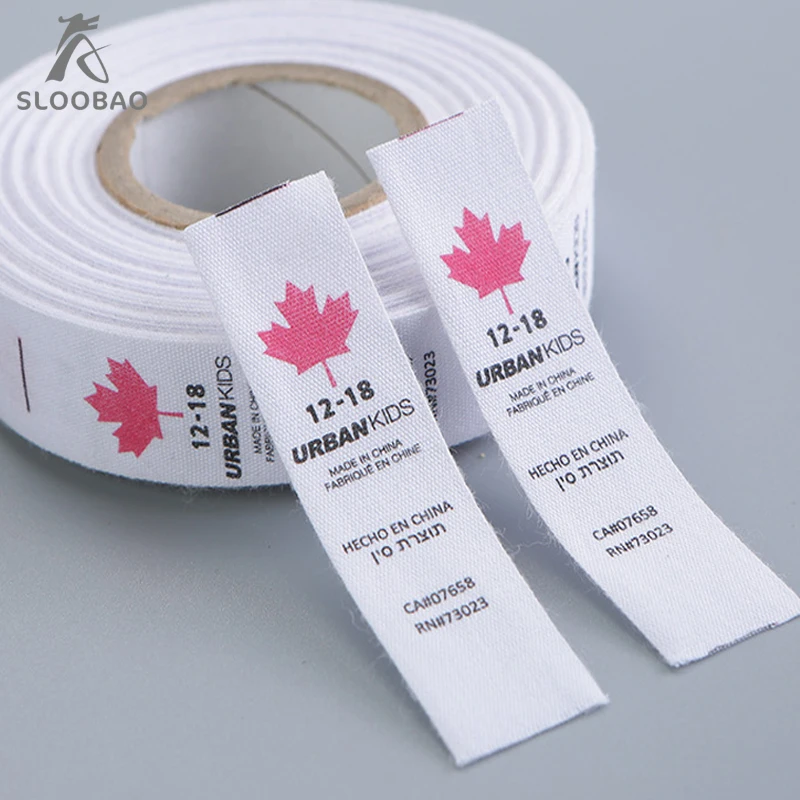 width 3cm Customized garment labels clothing labels/printed cotton label/Trademark manufacture woven &printed tags Free Shipping