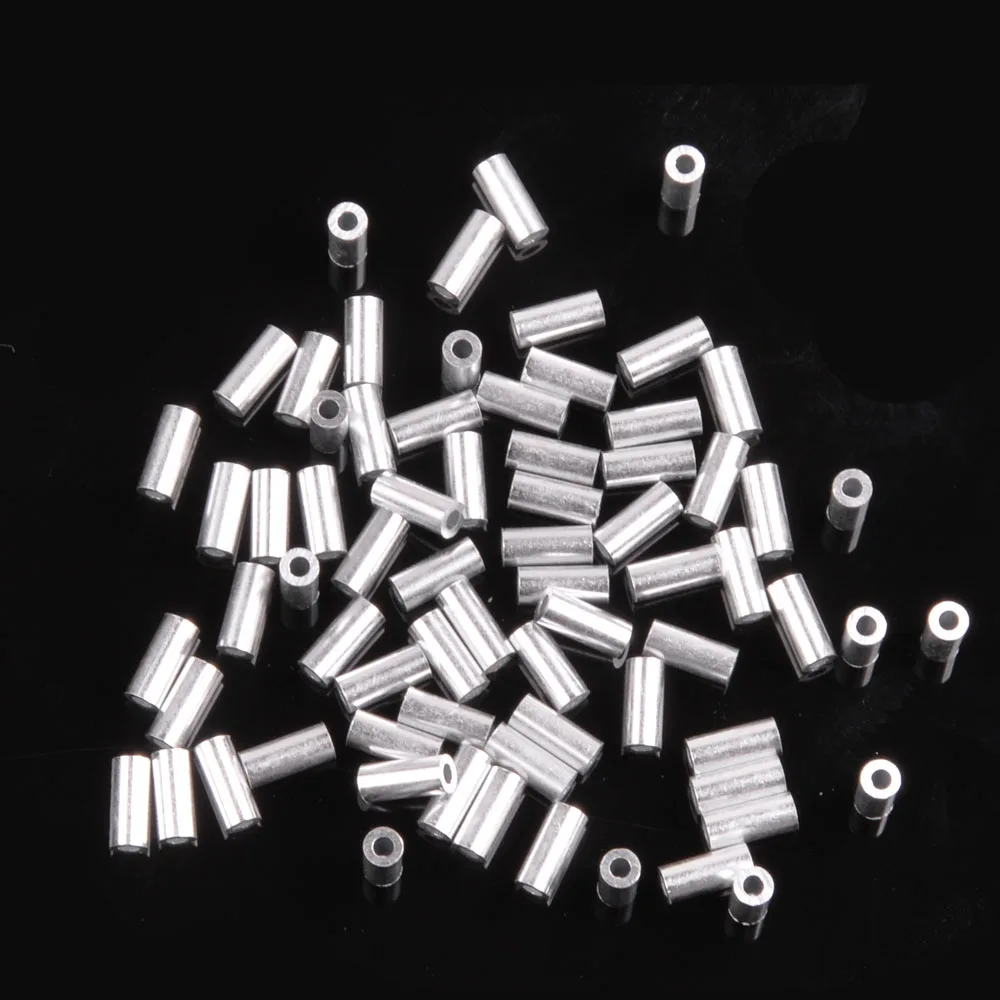 

2000Pcs/lot White Round Aluminum crimp sleeve 1.0mm~2.0mm fishing Connector Line Fishing tube Accessories tackle