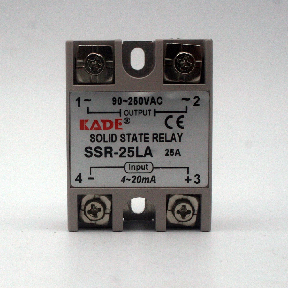 SSR-10LA/ 25LA / 40LA Saat Ini Jenis Solid State Voltage Regulator Cerdas Solid State Modul Regulator Tegangan Input 4-20mA