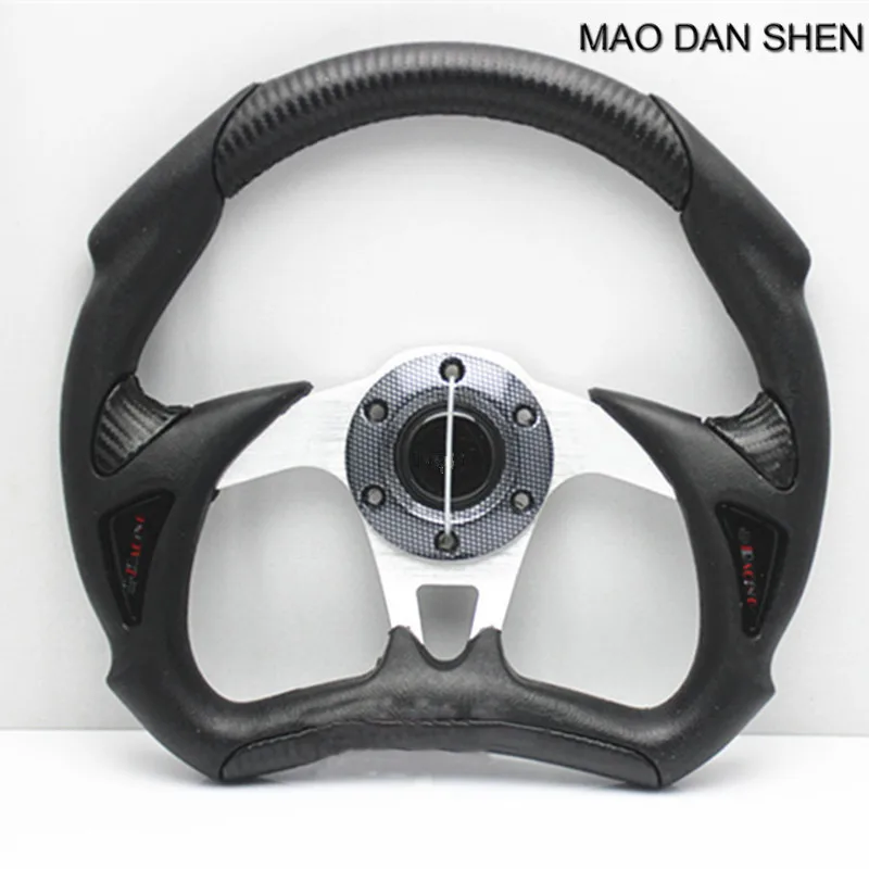 Car styling steering wheel / racing 13-inch steering wheel / universal PVC metal sports steering wheel black / silver / yellow