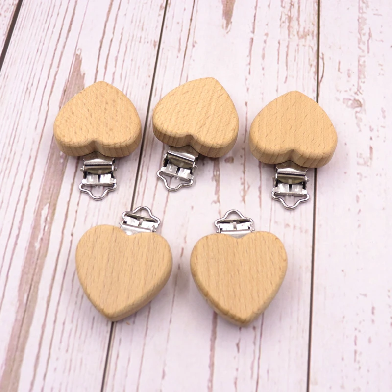 10pcs Animal Style Beech Wooden Pacifier Clips Aniamls Shape Pacifier Holder Customizable Baby fashion Food Grade Wood Teether