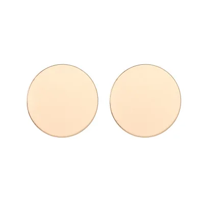 European and American wind mirror geometric earrings temperament disc cute metal earrings simple wild round ladies earrings