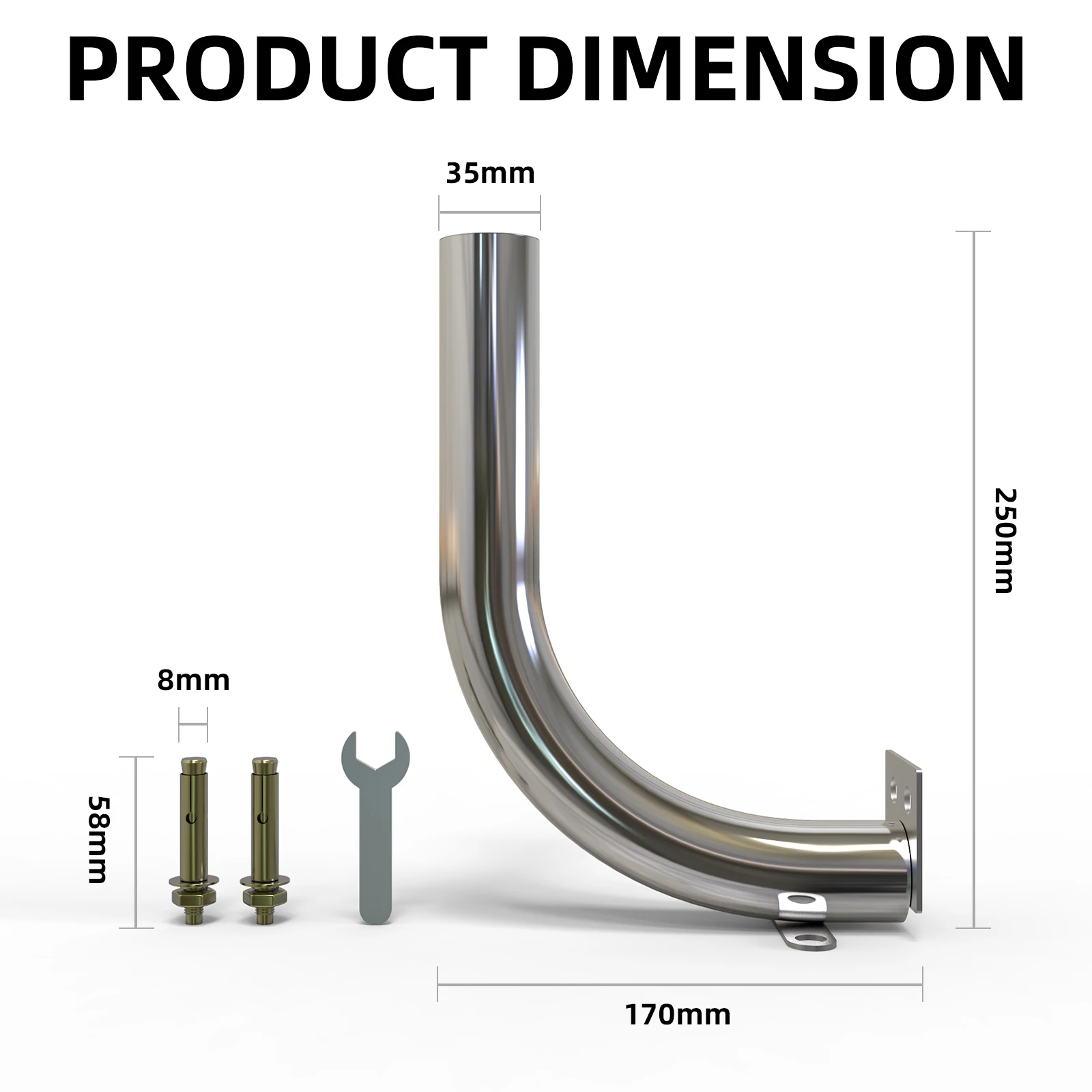 Supporto staffa Antenna 2G 3G 4G antenna esterna forma lunga 240*160mm acciaio inossidabile balcone a parete Antenna montata sul tetto palo