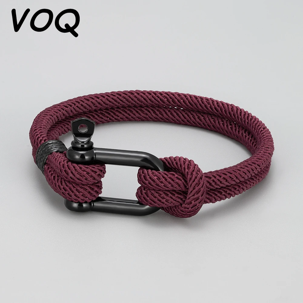 VOQ New Outdoor Style U-shaped Survival Buckle Bracelet Hand Made Milan Rope Bracelets Fashion Friendship Jewelry Wholesale