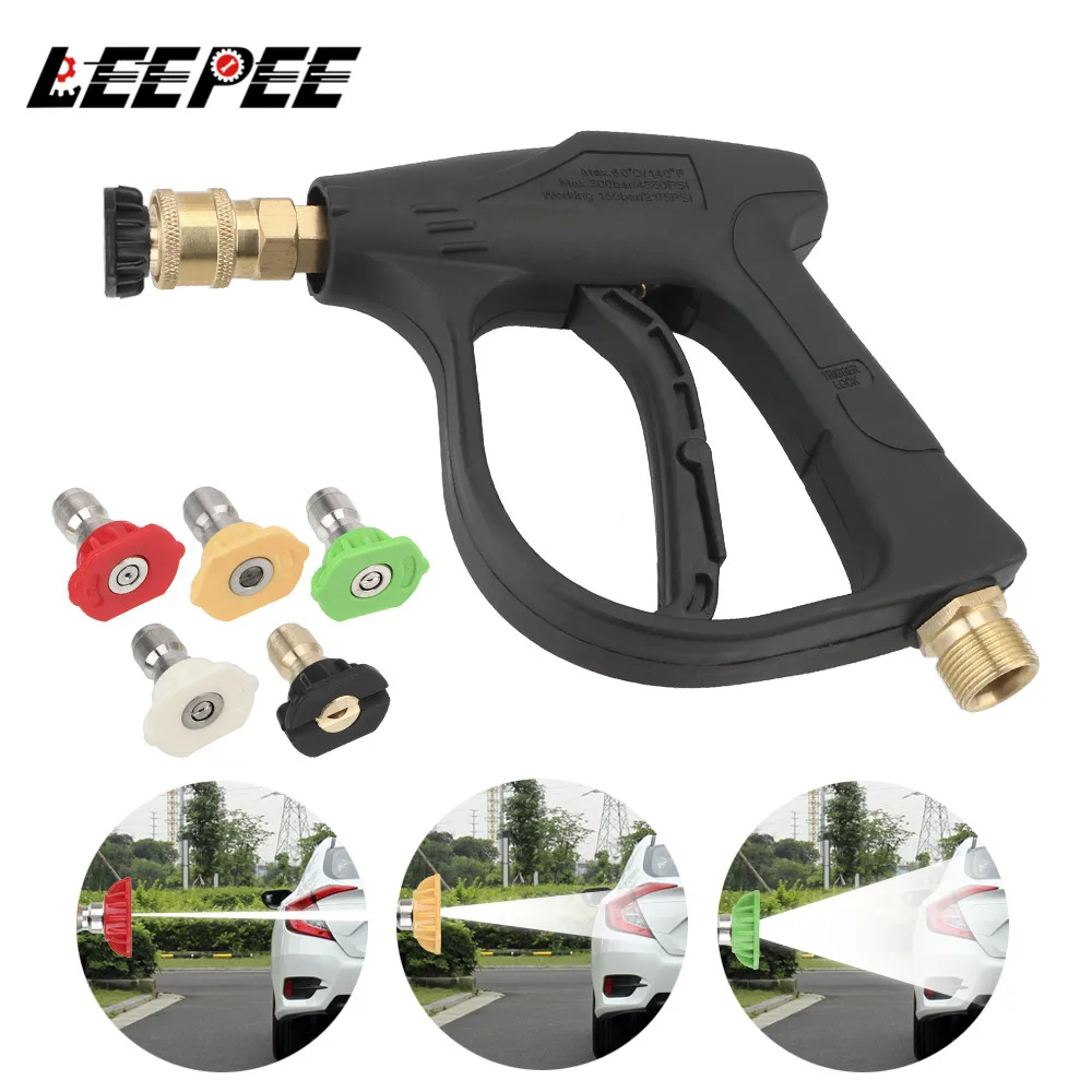 

LEEPEE 14MM M22 Socket 1/4" Auto Quick Release Snow Foam Gun Car Washer Foam Soap Spray Nozzles Vehicles High Pressure Gun Set