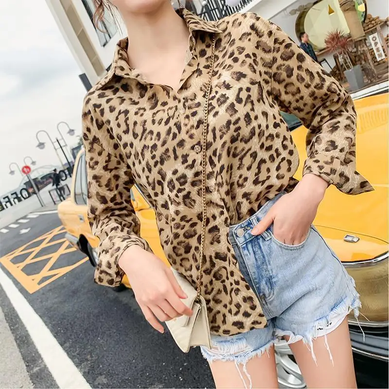 Blouse Women Shirt Leopard Print Female 20 Spring Autumn Long Sleeve Top Blusas Mujer De Moda