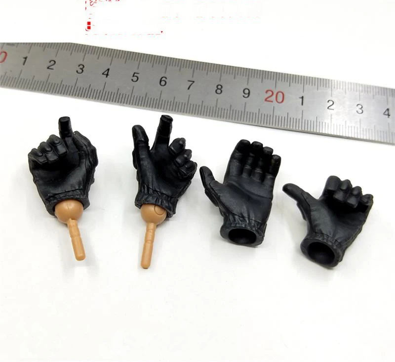 For Fans Collection Scale 1/6th EKS05 Black Color Hand Model With Leather Glove For Usual 12inch Doll Action Collectable