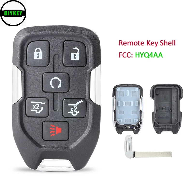 

Дистанционный умный ключ DIYKEY, чехол с 6 кнопками для Chevrolet Suburban Tahoe 2015 2016 2017 FCC: HYQ1AA, в комплект входит Аварийный ключ