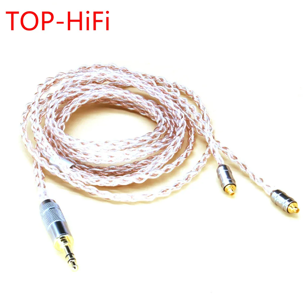 TOP-HiFi 1.2 Meter 5n Copper Silver Mix 2.5m Trrs/3.5mm/4.4mm Balanced 8 Core Mmcx Headphone Upgrade Cable For Se215 Se846 Se535