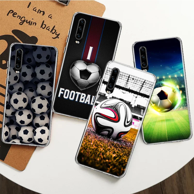 Football Soccer Ball Design Silicon Call Phone Case For Huawei P30 P20 P40 P50 P10 Mate 20 30 40 10 Lite Pro Casing Customized