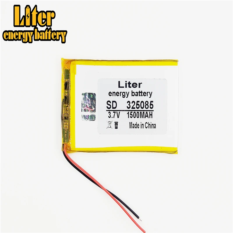 Migliore batteria di Formato di marca 325085 3.7V 1500mah ai polimeri di Litio Batteria con il Bordo di Protezione Per MP4 GPS Prodotti Digitali libero S