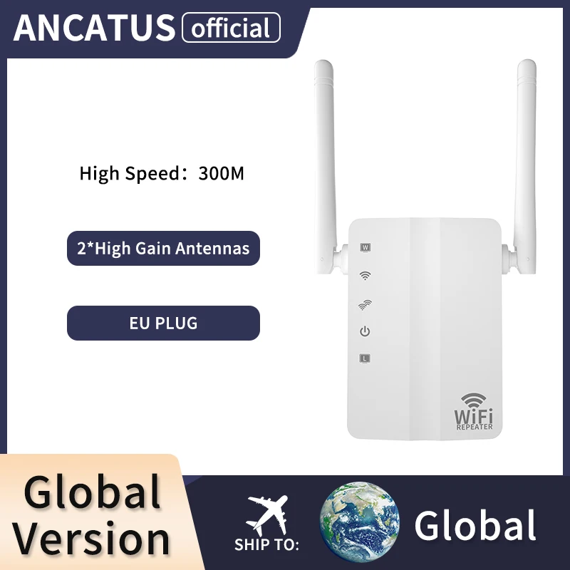 ANCATUS GLWR301W-EU Repeater Không Dây Mở Rộng Sóng WiFi 802.11N 300M Wi-Fi Bộ Khuếch Đại, 2*10/100M Cổng LAN/WAN Thiết Lập Dễ Dàng