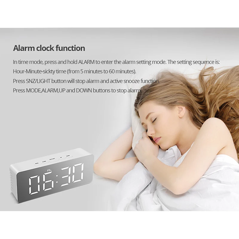 Lámpara LED de mesa para dormitorio, reloj electrónico Digital con espejo de maquillaje, despertador para decoración del hogar, novedad