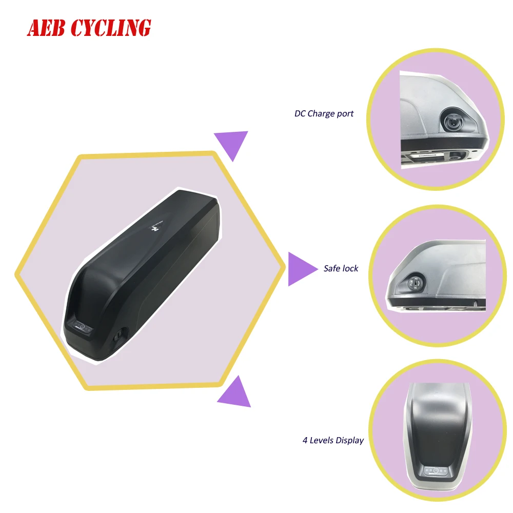 52V 48V 36V jumbo shark HaiLong G70 70Pcs  G80 80Pcs 18650 cells downtube E-bike Electric bike battery box case