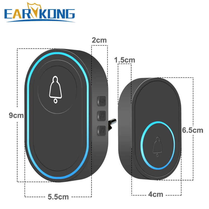 433mhz sem fio campainha 39 música acordes melodias longa distância sem fio apoio ajuste de volume ue eua uk plug preço por atacado