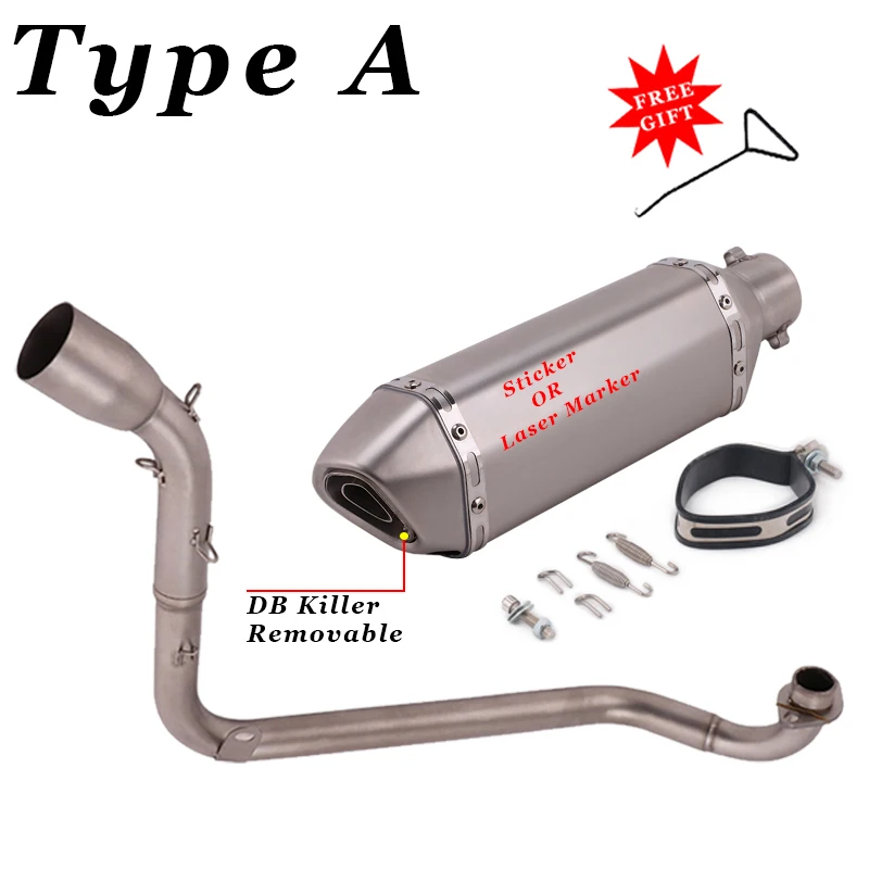 Motorcycle Exhaust Escape Moto Full System Modified Front Middle Link Pipe Connect 51MM Muffler For Honda MSX125 MSX 125 SF