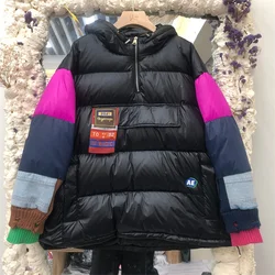 Color-blocking Copertura Ultra Leggero 90% Piumini D'anatra Bianca Donna Inverno Nuovo Allentato Caldo Imbottiture Outwear Cappotti Patchwork Femminili