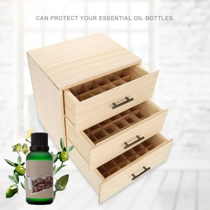 90 Bottles Essential Oil Wooden Box Organizer Large Wood Storage Case Protector