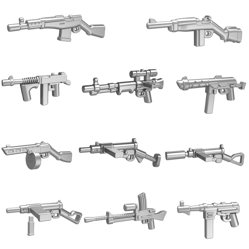 10 Guns Military Weapons for Minifig Building Blocks Bricks Toys DIY accessories Rifle SMG SWAT MOC Kids