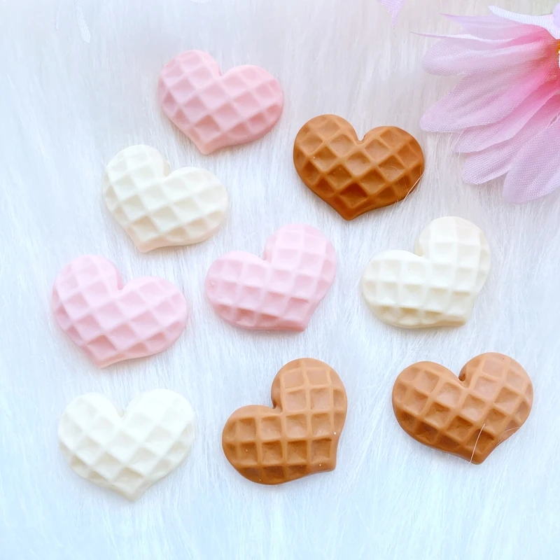 12Pcs New Cute Heart-Shaped Flat Back Resin Cabochons Scrapbooking DIY Jewelry Craft Decoration Accessorie Q89