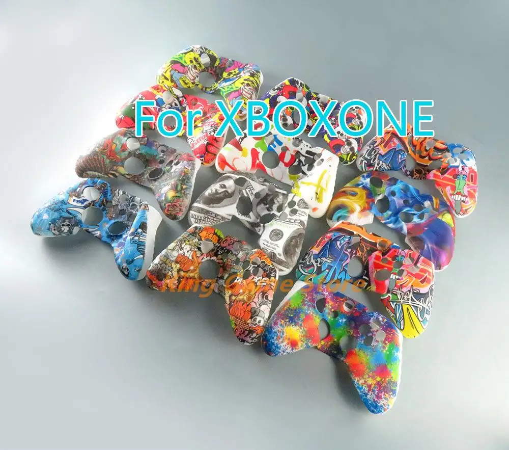 50pcs FOR Xbox One Water Transfer Silicone Case Camouflage Silicone Protective Skin Case Rubber Sleeve for Xbox One Controller