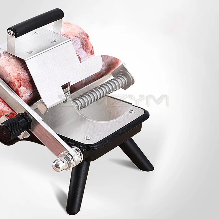 Máquina cortadora de carne para el hogar, herramienta Manual de acero inoxidable con hoja de 20cm, espesor ajustable, para carne, verduras