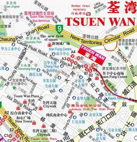 Hong Map Hong Traffic Tourism Special Administrative Region Tourism Traffic Map Chinese And English Bilingual