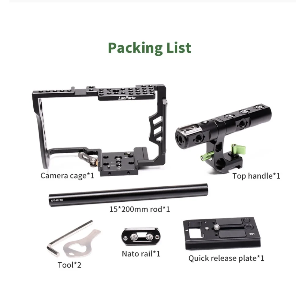 Lanparte Universal Camera Cage with Top Handle for DSLR Camera Camcorder Horizontal Vertical Shooting