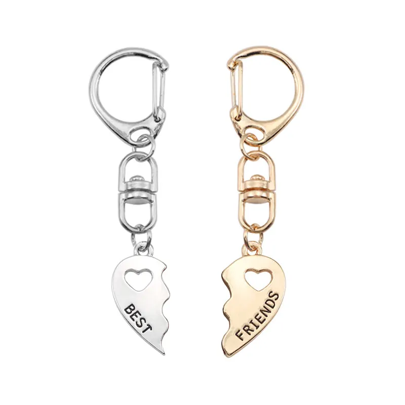 

2pcs Best Friend Keychain Women Hollow Love Heart Best Friends Forever Pendant BFF Friendship Jewelry Accessories Dropshipping