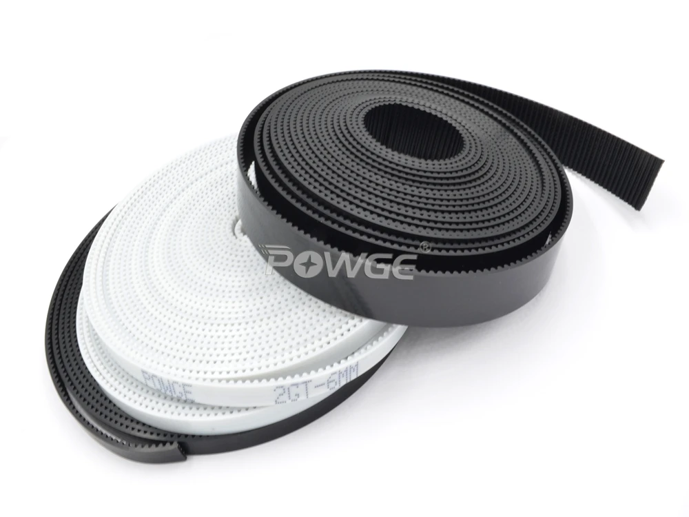 POWGE 50meters 2GT Open Timing Belt W=6/9/10/15mm 2GT Polyurethane With Steel Core GT2 Synchronous Belt GT2 Pulley 3D Printer