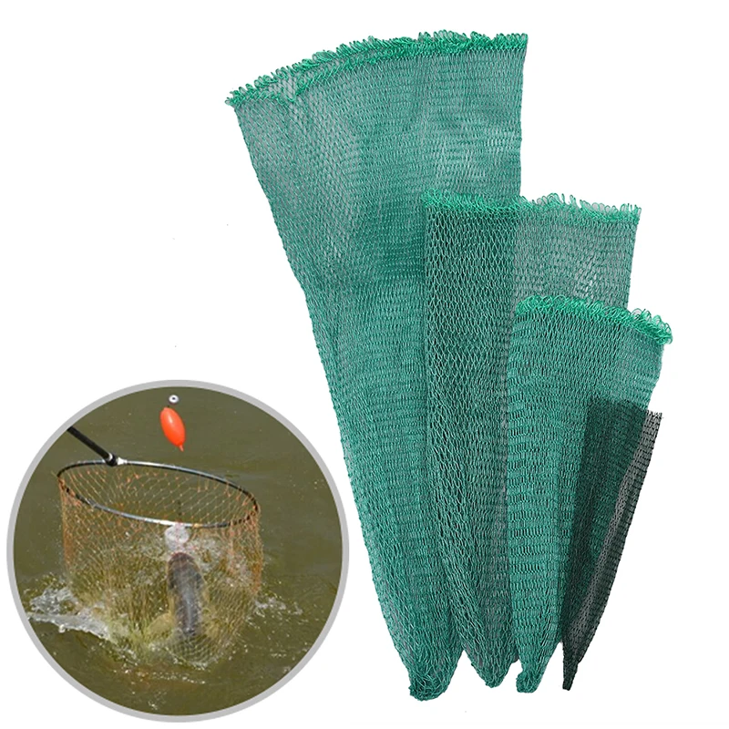 Brand new high quality Strong Glue line Fishing Net Mesh Bag Green Fish Bag Cage Tackle Small hole Landing Tackle accessory