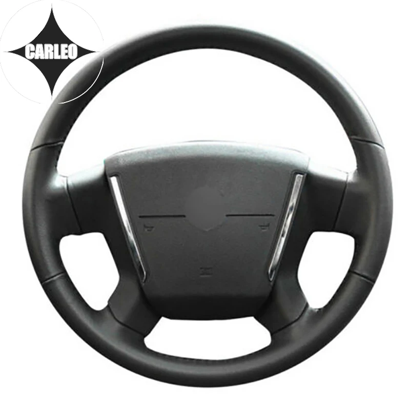diy-car-steering-wheel-cover-for-dodge-caliber-avenger-genuine-black-leather-custom-hand-stitching-holder-top-layer-wrap