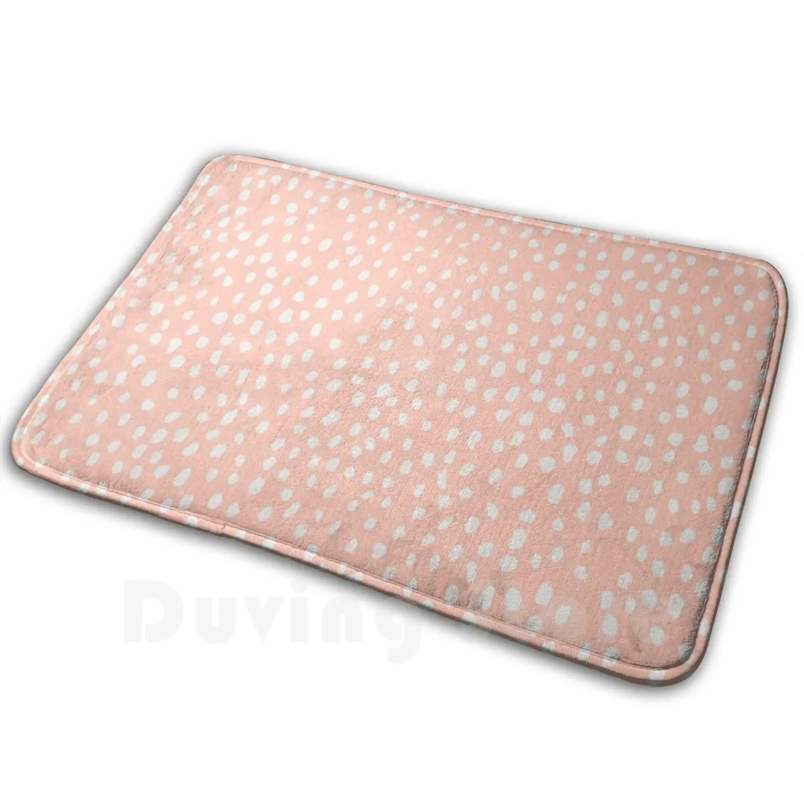 Peach Dalmatian Print Carpet Soft Non-Slip Mat Rug 1508 Carpet Cushion Dalmatian Dog Dogs Puppy Puppies Leopard Polka Dots