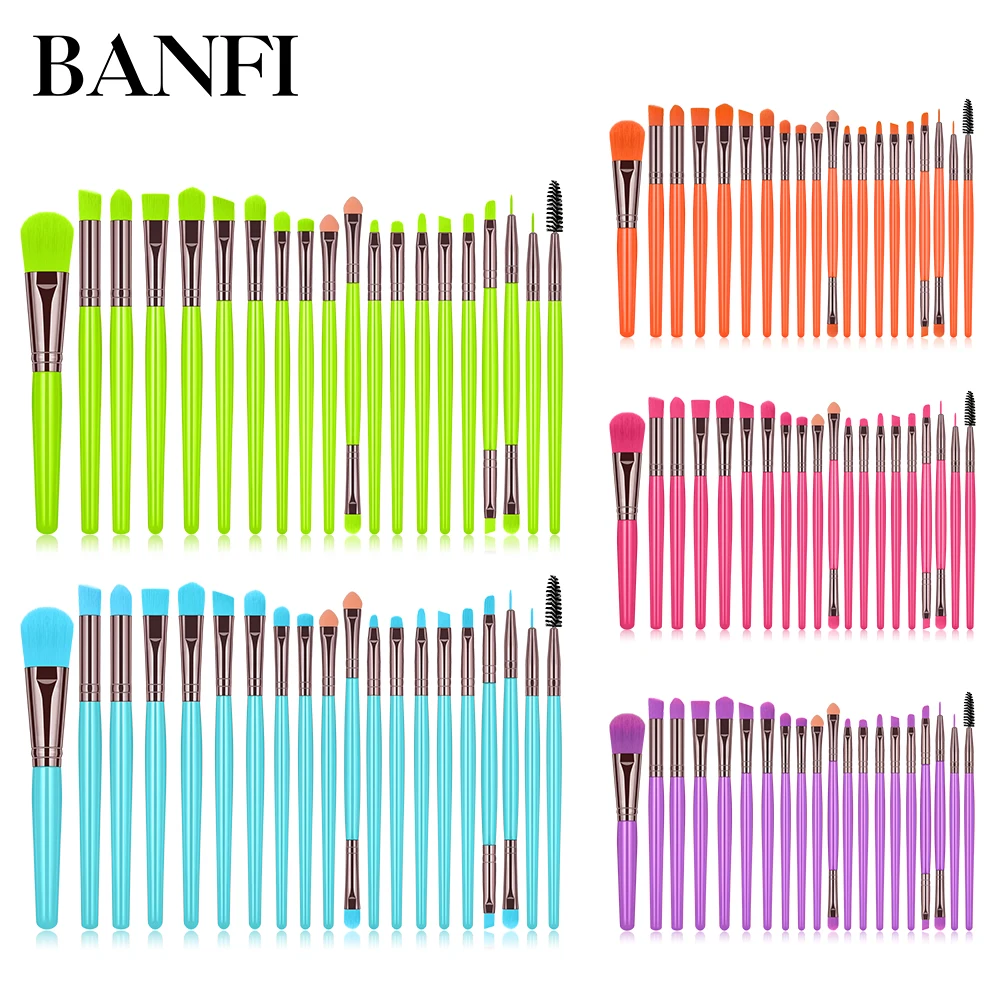 

BANFI Fashion Makeup Brushes Set Eyeshadow Solid Color 20 Pieces Profession Concealer Cosmetic Eyebrow Beauty Brush Tool Eyelash