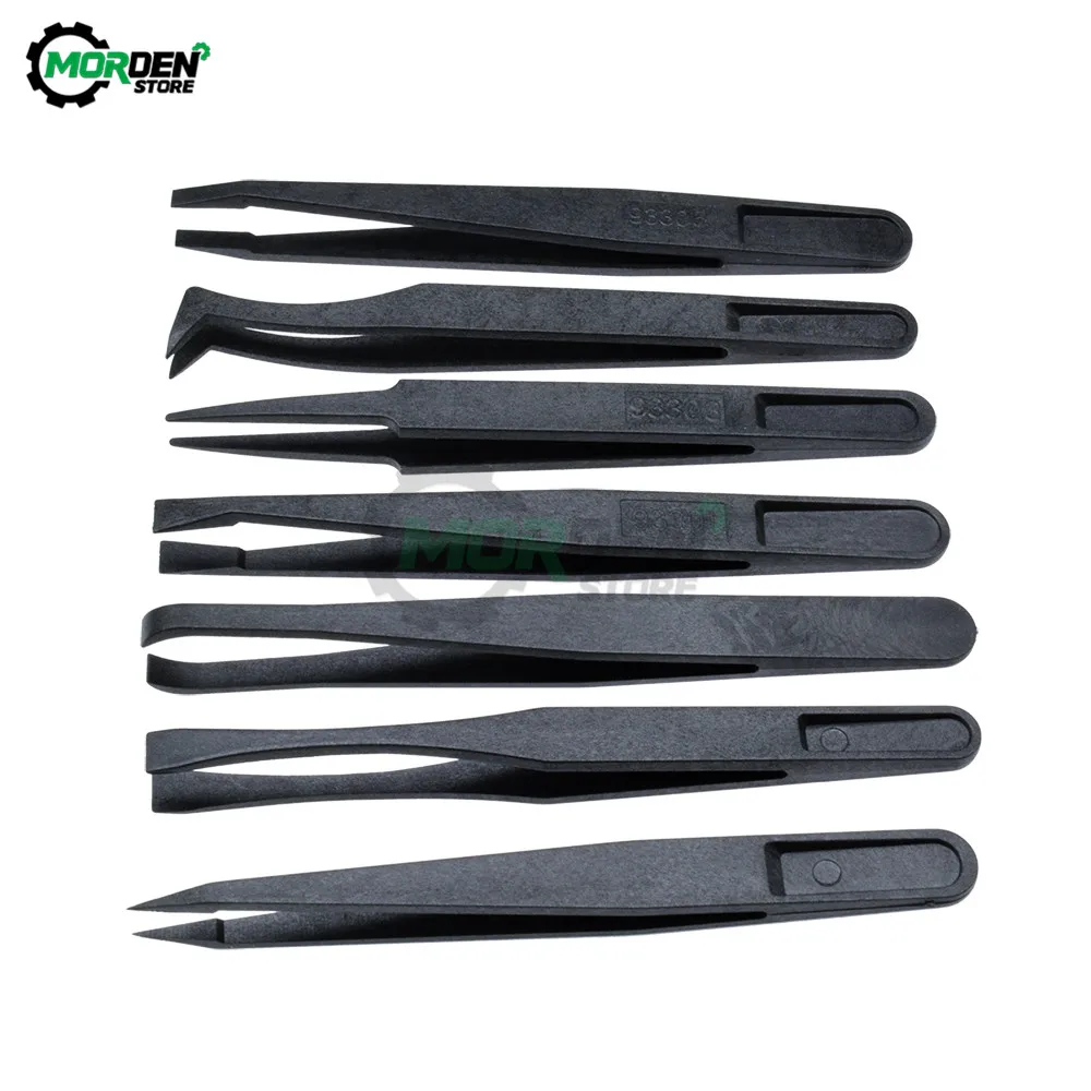 7Pcs Anti-Statische Rvs Tweezer Set Onderhoud Reparatie Tool Kit Anti Statische Model Maken Tool Hand Tool set Dropship