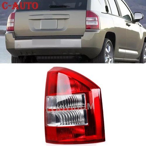 Luz trasera izquierda derecha, señal de giro antiniebla, pantalla de lámpara de freno sin bombilla para luces traseras Jeep Compass 2007-2010, luces de estacionamiento