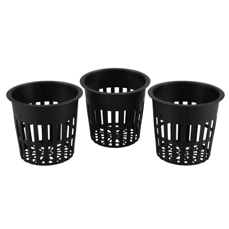 15 Pack 4 Inch Net Cups Slotted Mesh Wide Lip Filter Plant Net Pot Bucket Basket for Hydroponics