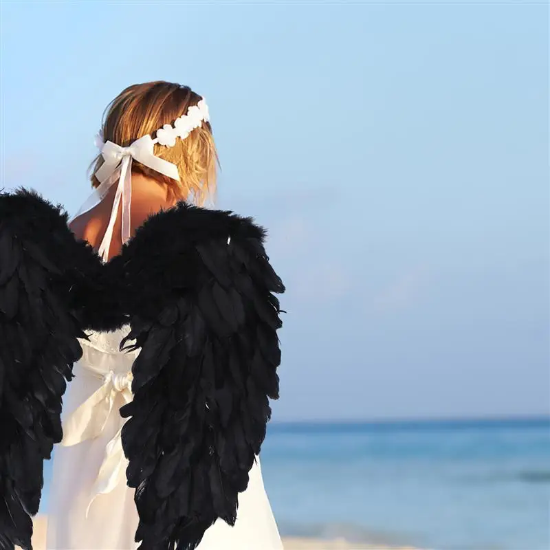 1pc Angel Feather Wing Xmas Party Dress Decoration Stage Supply Angel Feather Wings Adult Children Christmas Stage Props