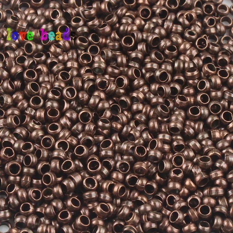 500 Stück/Los Kupfer-Metall-Kugel-Endperlen 2/2,5/3 mm Stopper-Abstandshalter-Perlen für DIY-Schmuckherstellung, Zubehör und Komponenten – Detail 7