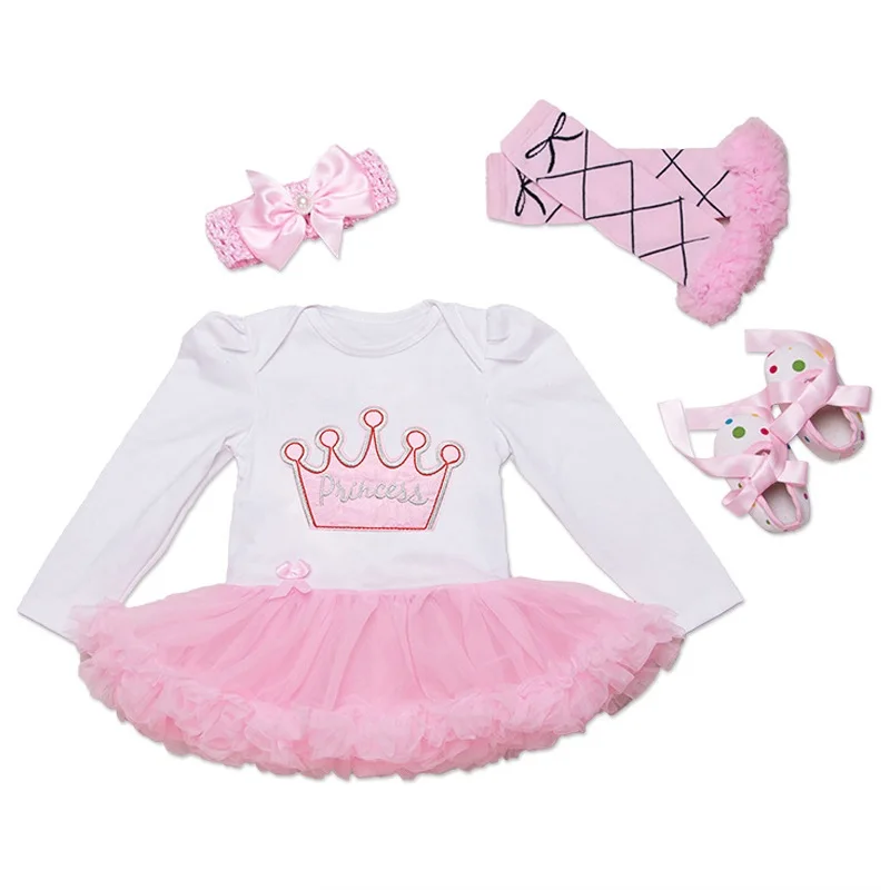 Newborn Cartoon Clothes Baby Girls Clothing Set My First Birthday Baby Clothes Set Ruffle Tutu Dress New Born Baby Clothing