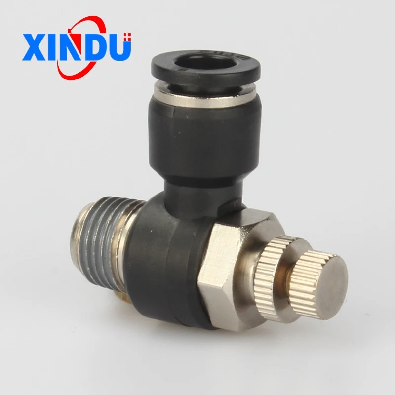 SL throttle valve4, 6, 8, 10, 12mm, M5,1/8,1/4,3/8,1/4thread pneumatic  cylinder flow quick control connector pneumatic fittings