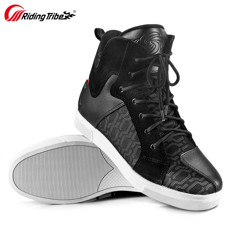 Riding Tribe New Motorcycle Boots Men Casual Shoes Leather Moto Biker Riding Boots Summer Breathable Motorbike Racing Shoes