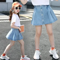 Kids Shorts for Girls Shorts Skirt Children Denim Short Skirt Fashion 2021 Summer Casual Teenage Short A-line Skirt 10 12 Year